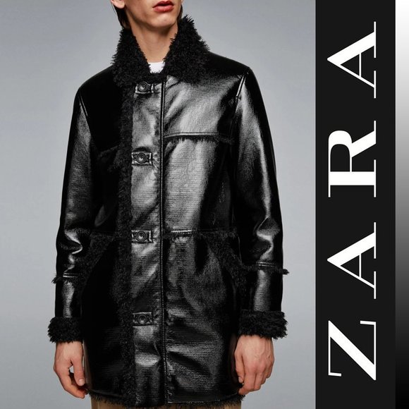 Zara Faux Leather Long Coat